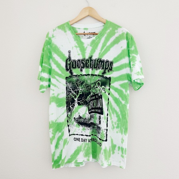 NEW Goosebumps Welcome to Horror Land Green Tie Dye Tee - Picture 6 of 6